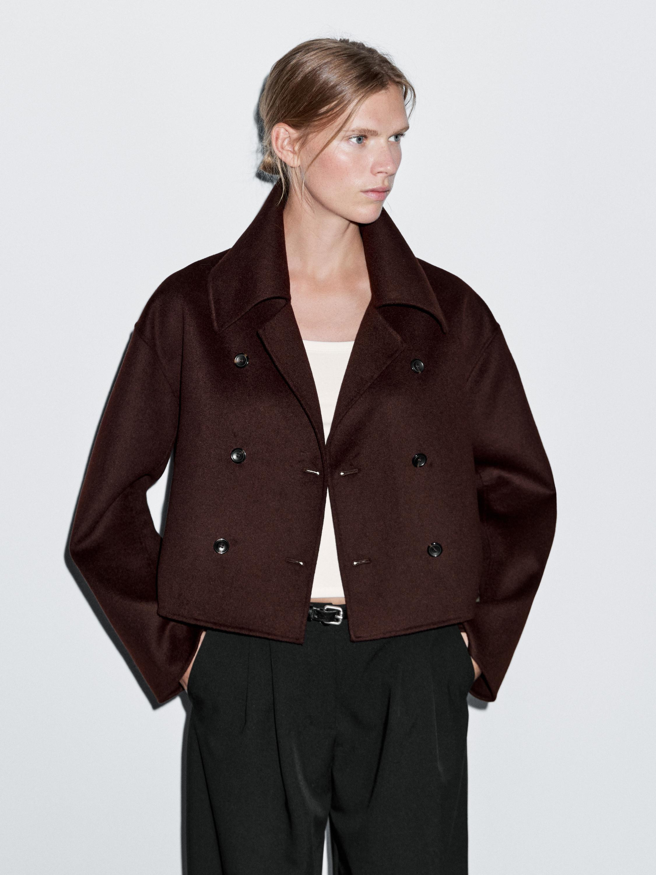 Short wool blend coat | Massimo Dutti US