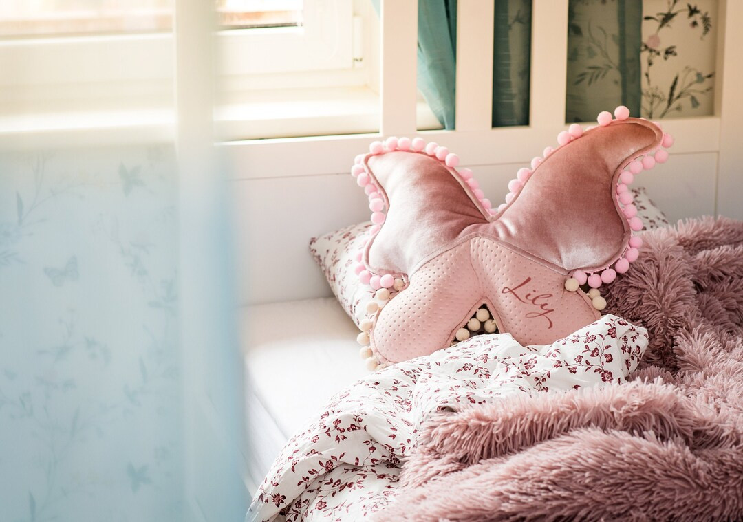 Personalized Girly Butterfly Plush Pillow for Room Decor | Etsy (US)