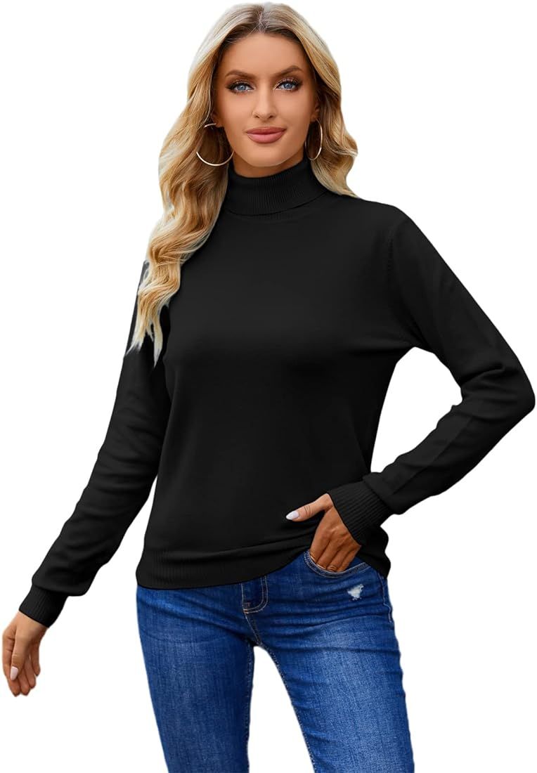 SANGTREE Women's Turtleneck Sweater, Soft Cashmere Blend | Amazon (US)