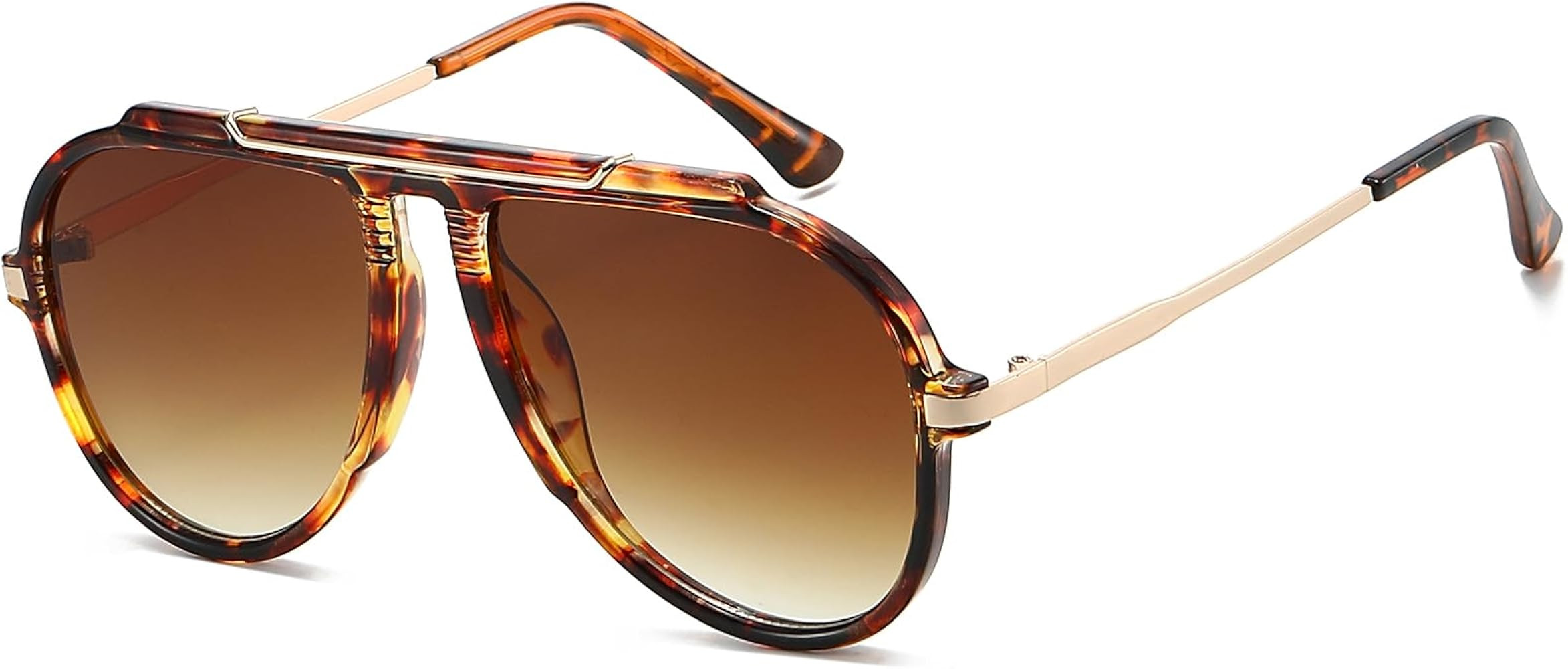 EYLRIM Oversized Retro Aviator Sunglasses for Women Men 70s Trendy Gold Metal Sun Glasses Pilot S... | Amazon (US)