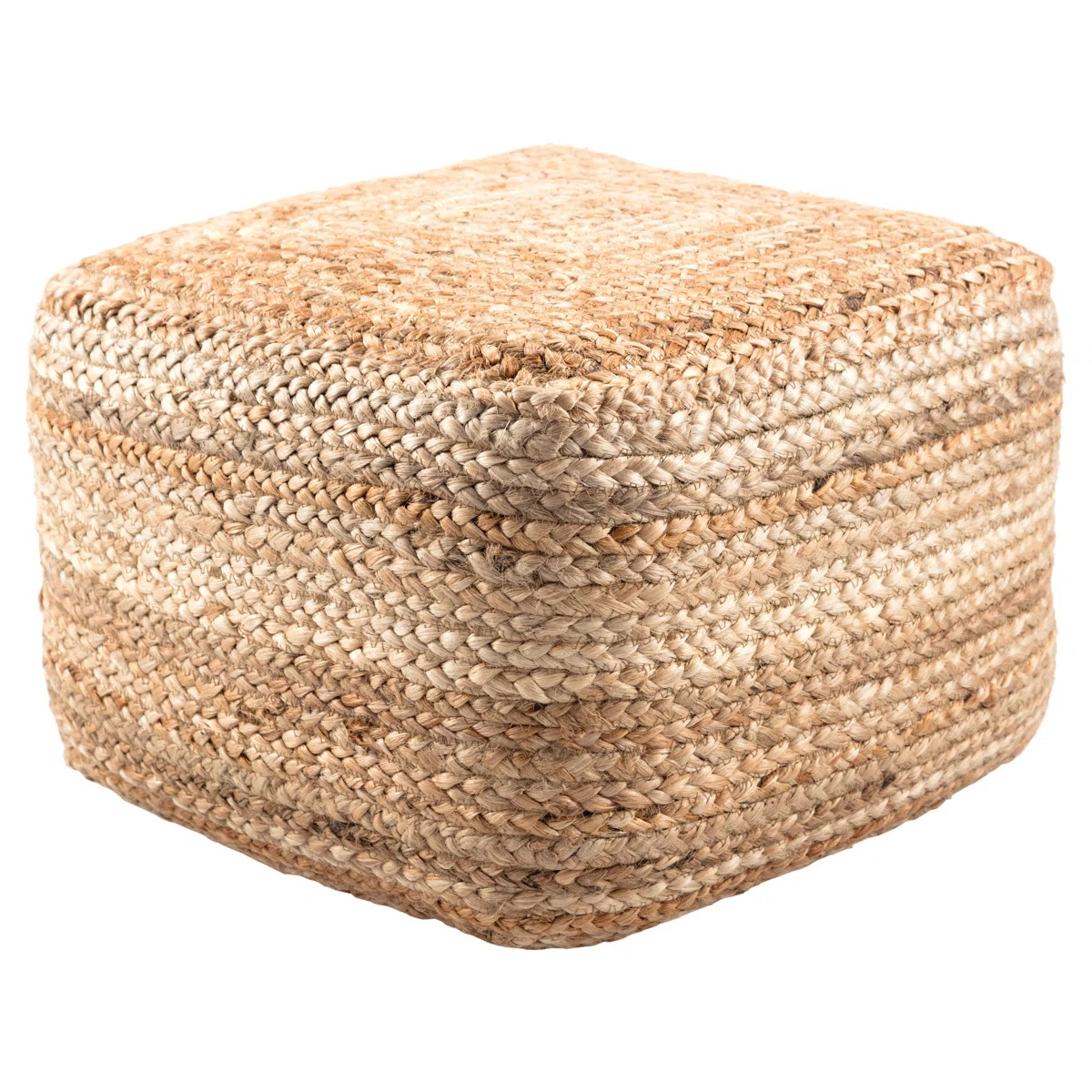 Cicero 18" Wide Square 100% Braided Jute Pouf Ottoman/Foot Stool by Jaipur Living | Wayfair North America
