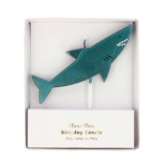 Shark Candle Shark Birthday Cake Topper Meri Meri | Etsy | Etsy (US)