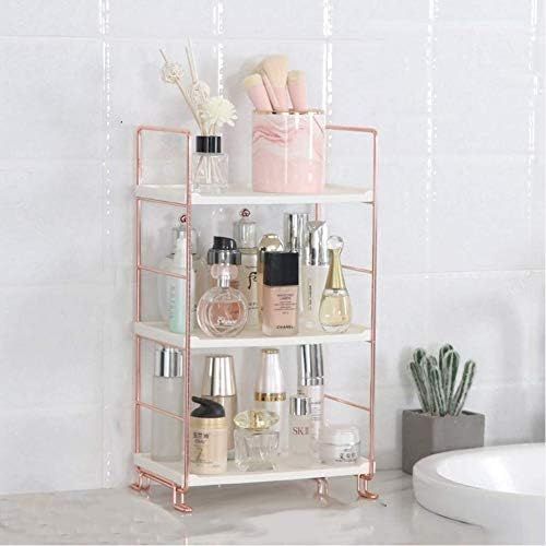 Desktop Cosmetics Storage Rack Rose Gold 2/3 Layers Bathroom Makeup Organizer Assembled Kitchen Seas | Amazon (US)