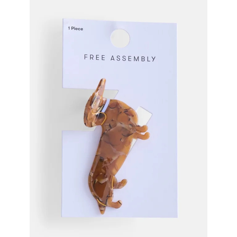 Free Assembly Women\u2019s Dog Hair Claw Clip, Brown | Walmart (US)