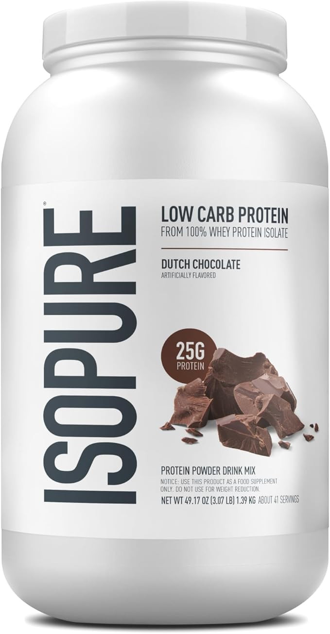 Isopure Low Carb 100% Pure Whey Isolate Protein Powder, Lactose Free, Gluten Free, With Vitamins,... | Amazon (US)