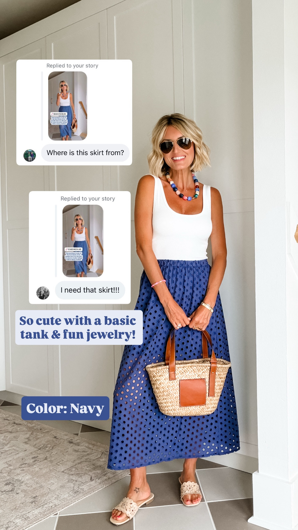 Love this Amazon skirt! I have it in two colors! It’s so cute for everyday or you can wear it as a cover up! Wearing S in tank & M in skirt!

Loverly Grey, Amazon, eyelet skirt, cover up, summer outfit 

#LTKSeasonal