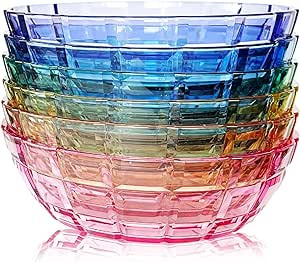 SCANDINOVIA - 13oz Unbreakable Premium Ice Cream Bowls Set Of 6 - Super Grade Acrylic Plastic - P... | Amazon (US)