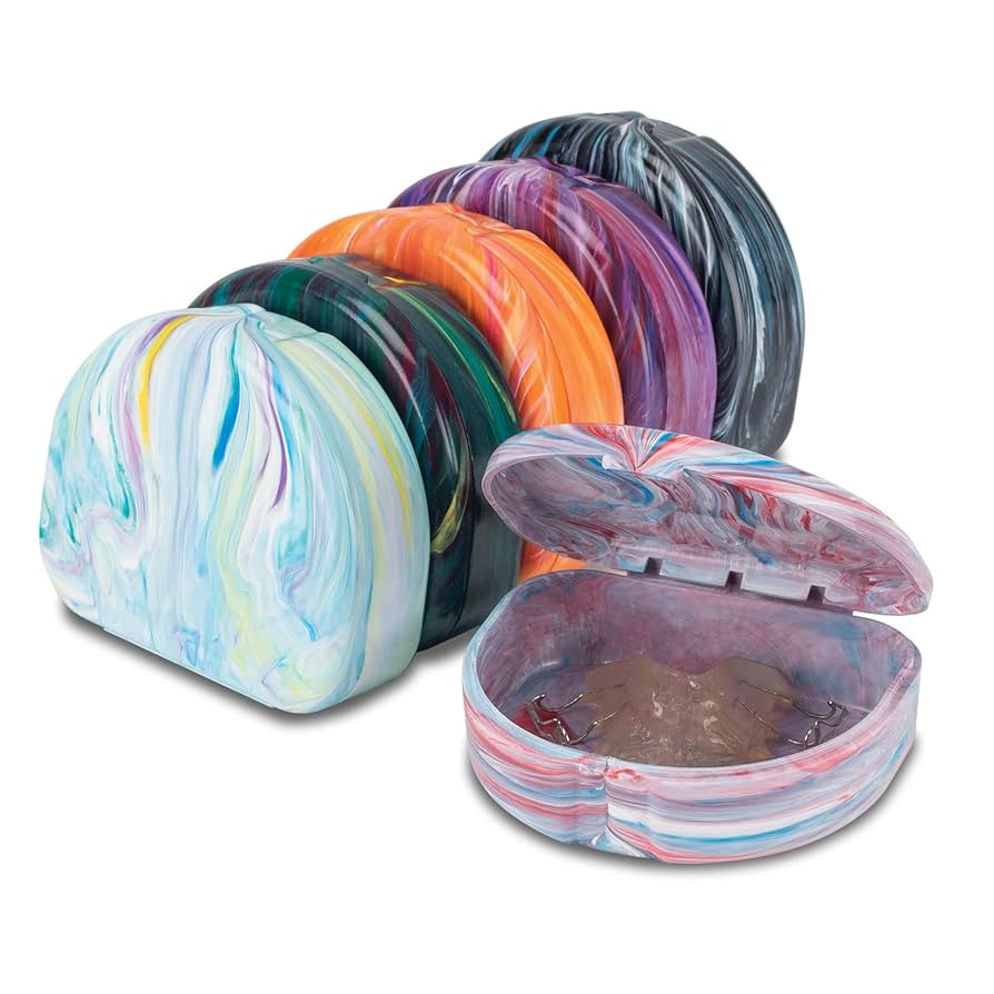 Practicon Marble Retainer Cases, Orthodontic Aligner Case, Mouth Guard Holder (3 Pack) (Assorted ... | Amazon (US)