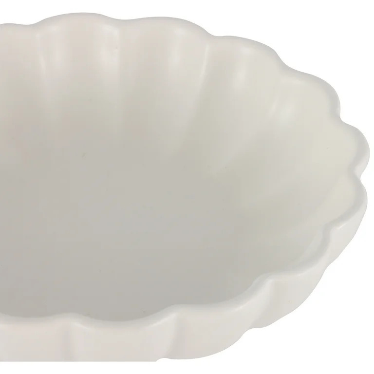 Mainstays Scalloped White Decorative Tabletop Bowl | Walmart (US)
