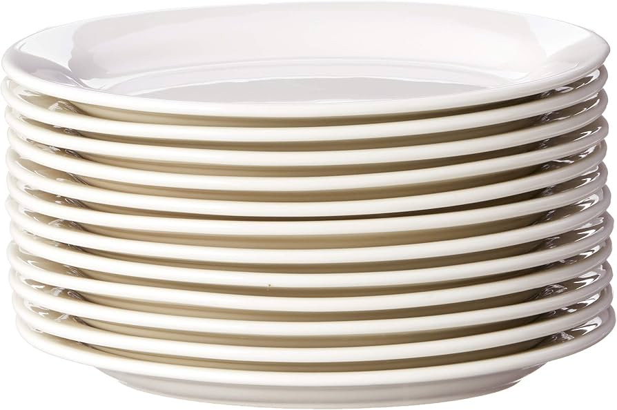 CAC China REC-13 Rolled Edge 11-1/2 by 8-1/4-Inch Stoneware Oval Platter, American White, Box of ... | Amazon (US)