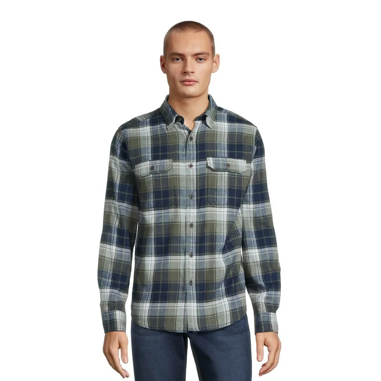 George Men's Long Sleeve Flannel Shirt | Walmart (US)