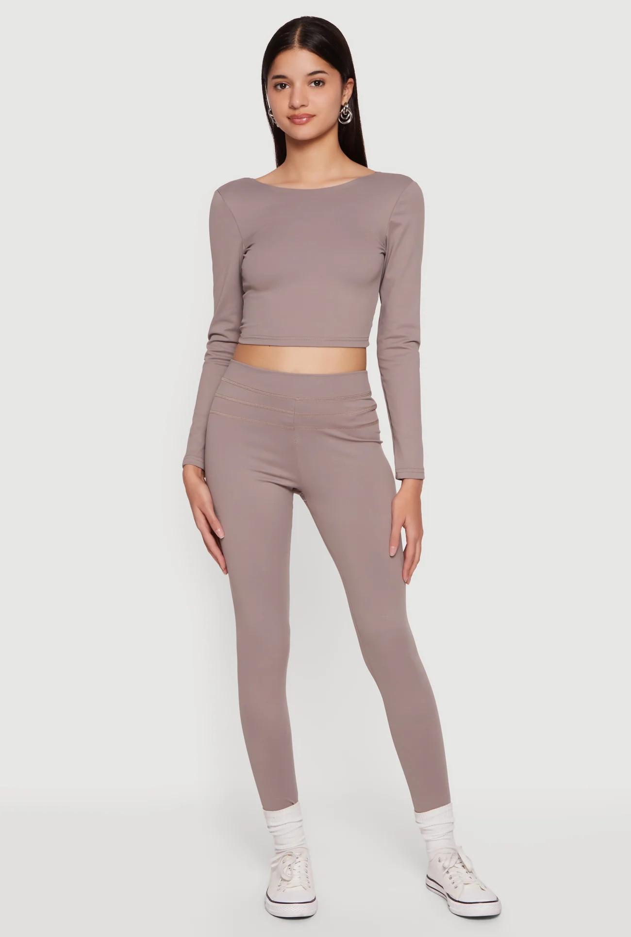 High Waisted Decorative Stitch Leggings | Rainbow Shops