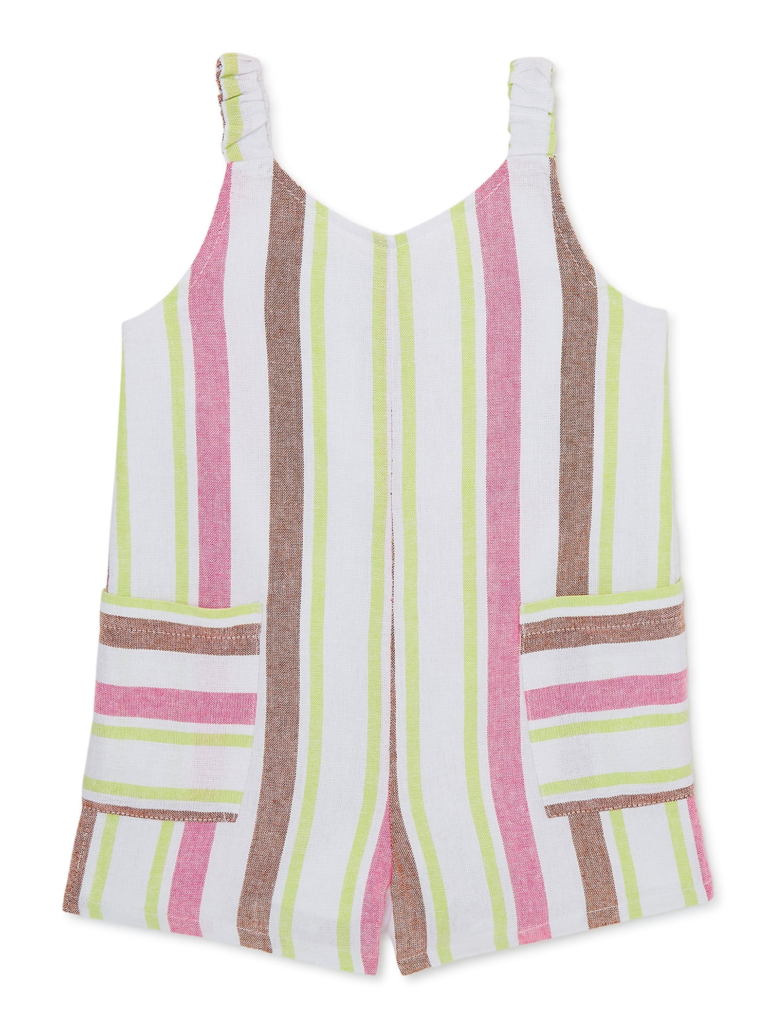 Wonder Nation Baby and Toddler Girls Sleeveless Romper, Sizes 12M-5T | Walmart (US)