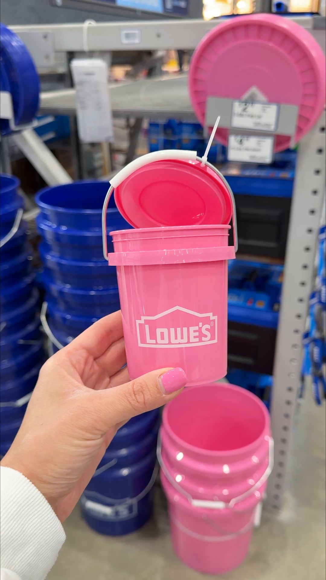 Lowe’s pink bucket, Valentine’s Day, gifts for her 

The viral Lowe’s pink buckets! The mini one is so tiny and cute!!😍🩷 grabbed the big one to keep in the garage!🌸 these are so cute to fill as a gift basket…big or mini! 

#LTKHome #LTKValentine #LTKSeasonal