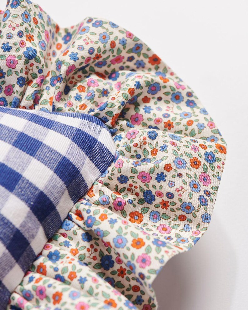 Sophia Ruffle Pillow Blue Gingham Pillow Made in USA Toddler Birthday Gift Personalized Newborn N... | Etsy (US)