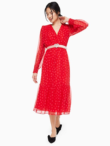 heartbeat silk midi dress | Kate Spade (US)