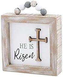 Collins Painting Framed Wooden Box Sign with Beaded Handle - Inspirational Wood Tabletop Decorati... | Amazon (US)