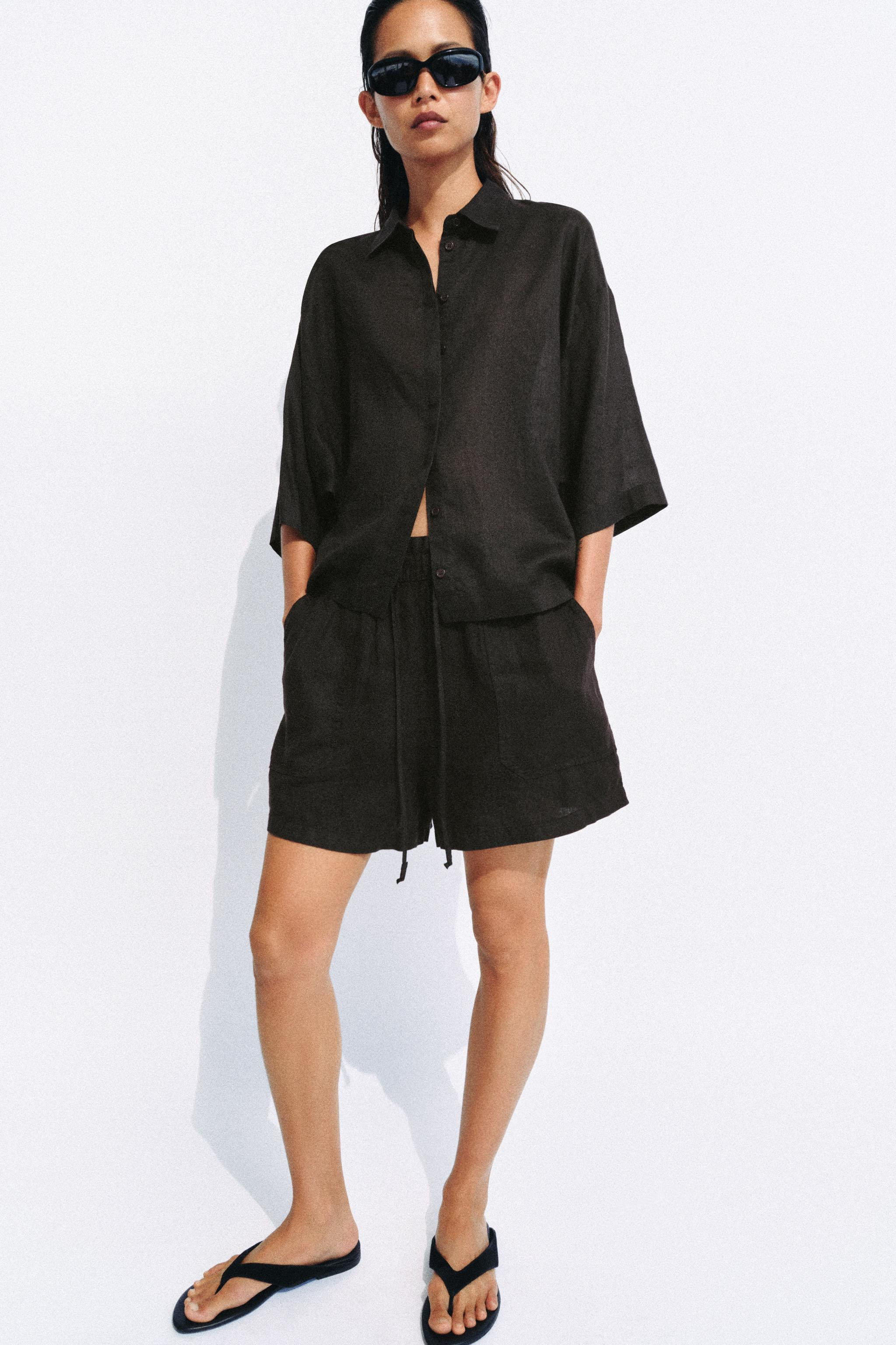 ZW COLLECTION OVERSIZE RAMIE SHIRT | Zara UK