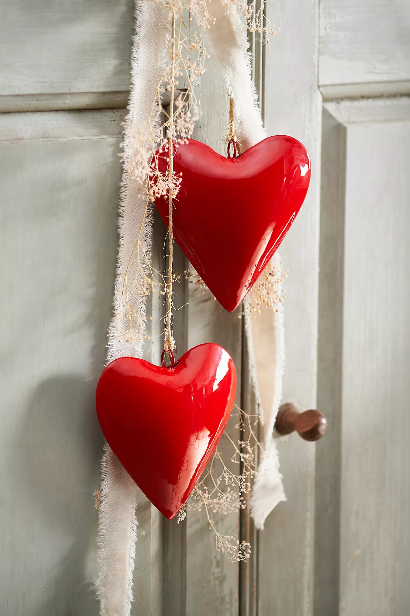 Enamel Heart Ornaments, Set of 2 | Anthropologie (US)