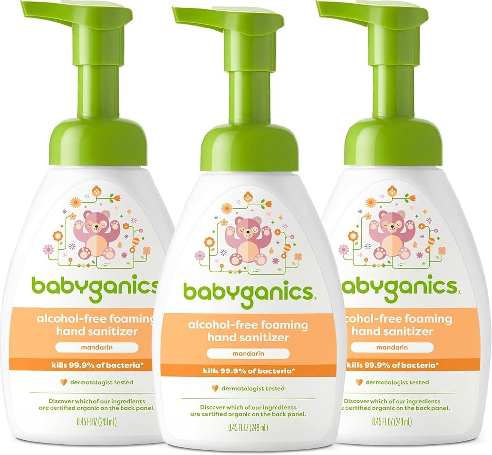 Babyganics Alcohol-Free Foaming Hand Sanitizer, Pump Bottle, Mandarin, 8.45 oz, 3 Pack | Amazon (US)
