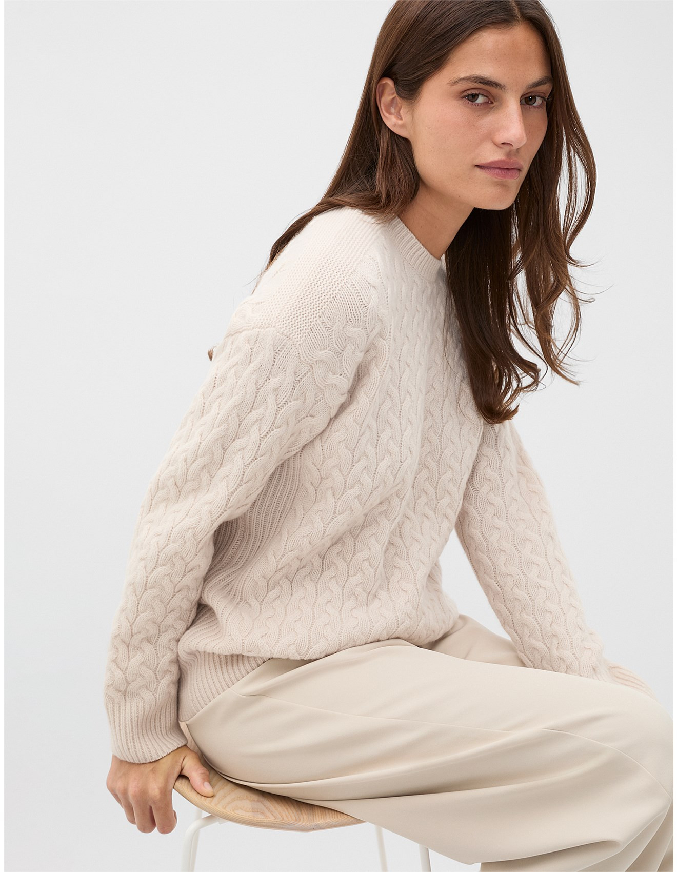 AUSTRALIAN MERINO MIXED CABLE KNIT | David Jones (Australia & New Zealand)