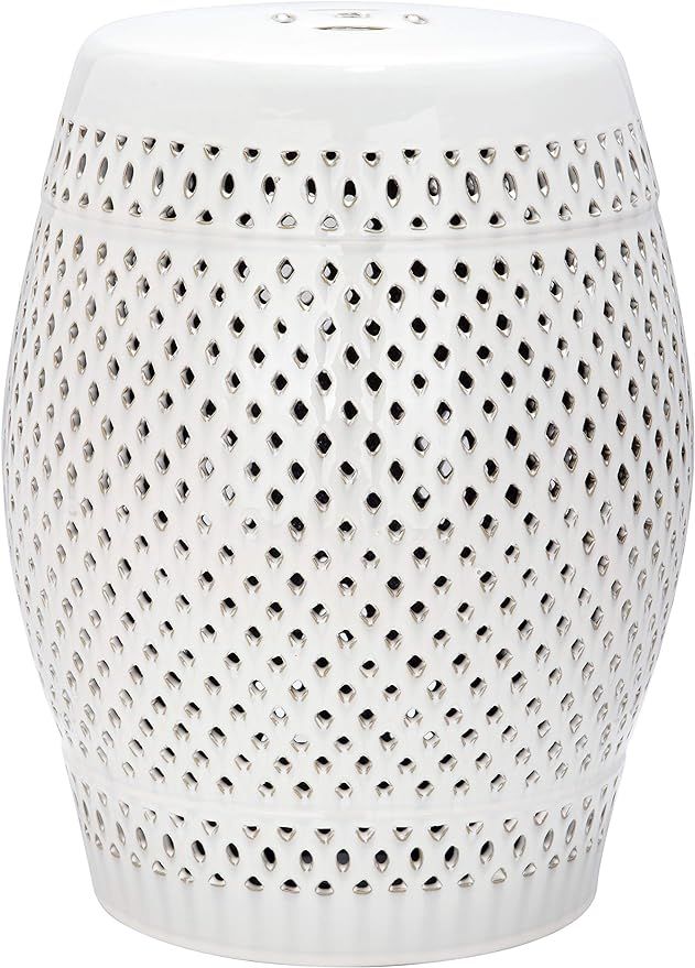 Safavieh Diamond Ceramic Decorative Garden Stool, Cream | Amazon (US)