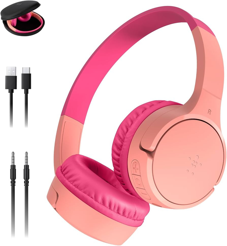 Belkin SoundForm Mini w/Case - Wireless Bluetooth Kids Headphones with 30H Battery Life, 85dB Saf... | Amazon (US)