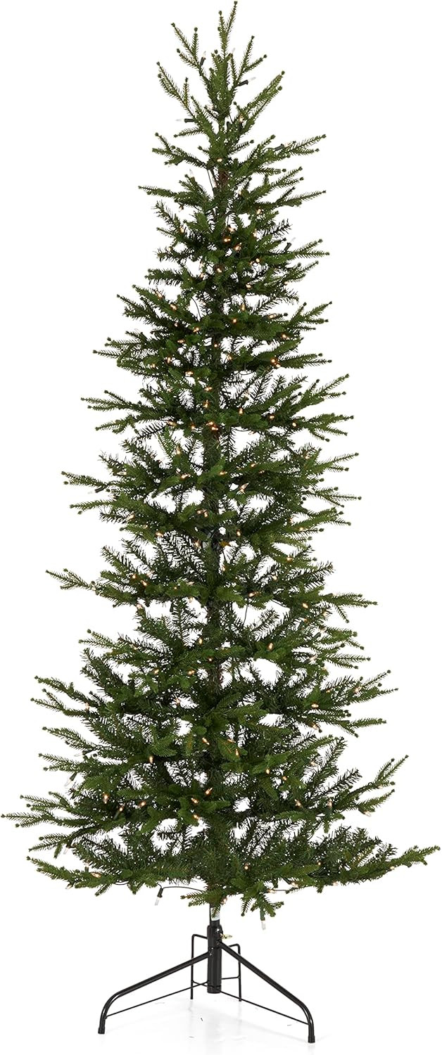 National Tree Company Feel Real Montgomery 6-Foot Clear Prelit Slender Corner Christmas Tree with... | Amazon (US)
