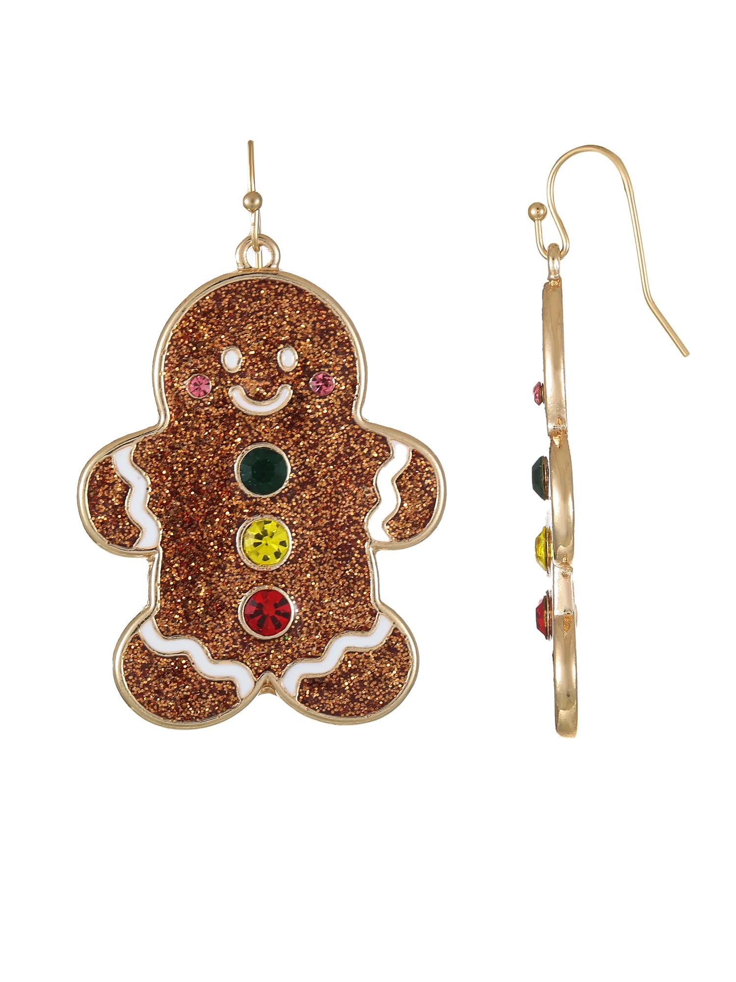 Holiday Time Gingerbread Man Fishhook Earrings, 1 Pair | Walmart (US)