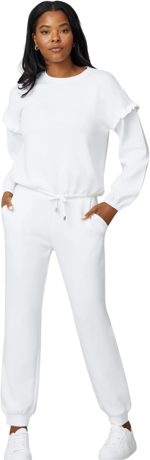 Cable & Gauge Women’s Ruffle Sleeve Sweatshirt and Jogger Set | Amazon (US)