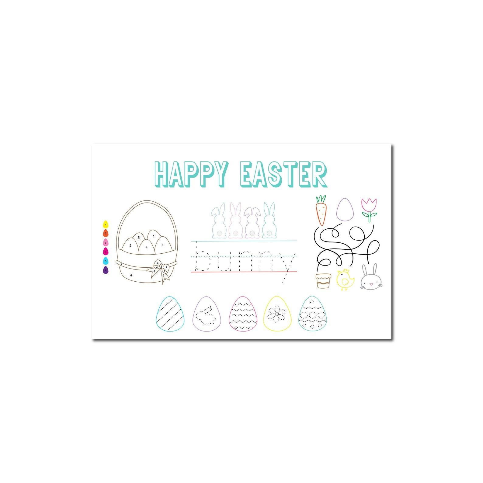 Paper placemat Easter placemat Easter activity placemat | Etsy | Etsy (US)