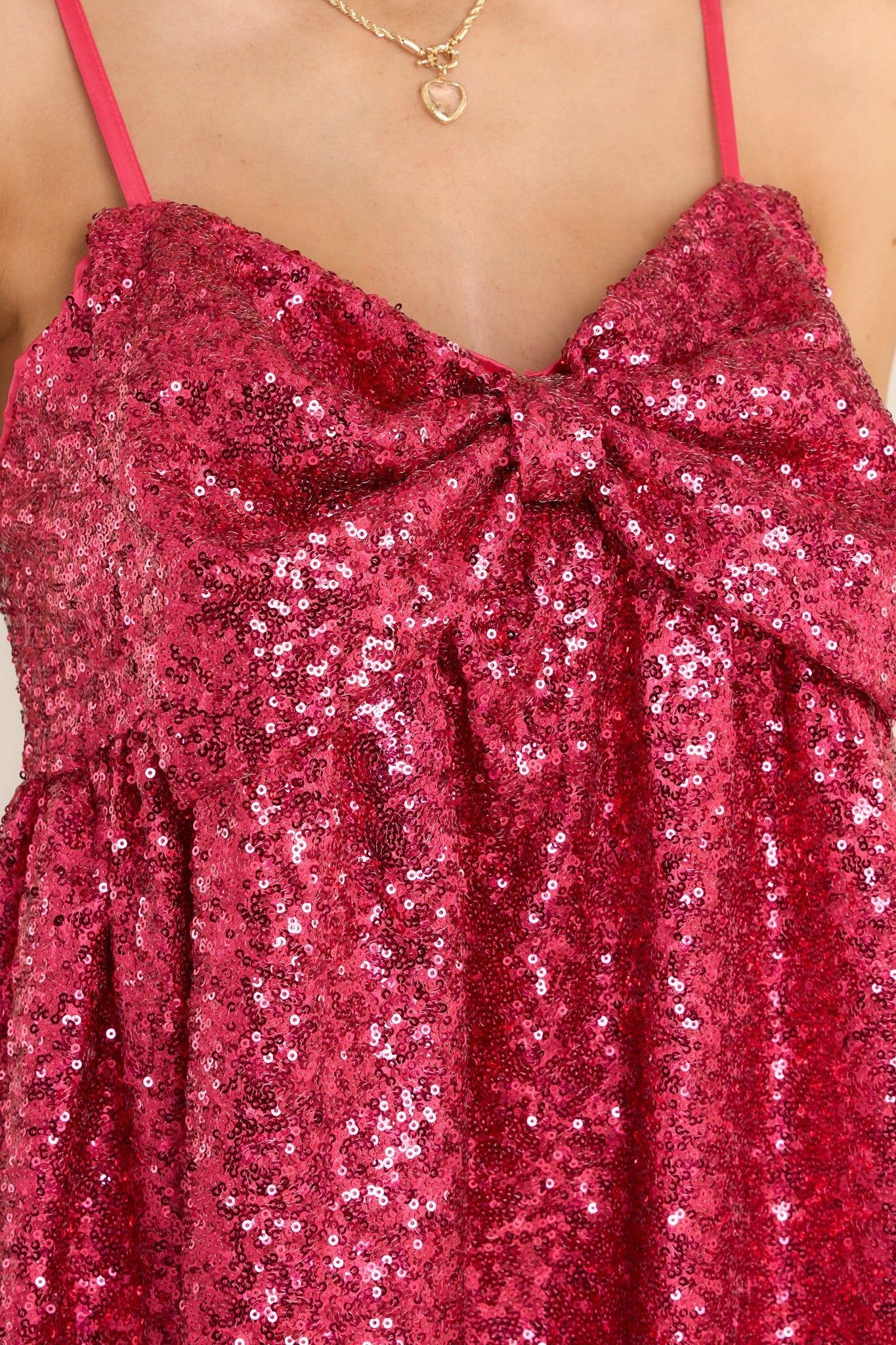 Let Her Shine Hot Pink Sequin Mini Dress | Red Dress