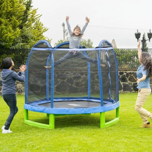 Bounce Pro 7-Foot My First Trampoline Hexagon (Ages 3-10) for Kids, Blue/Green | Walmart (US)