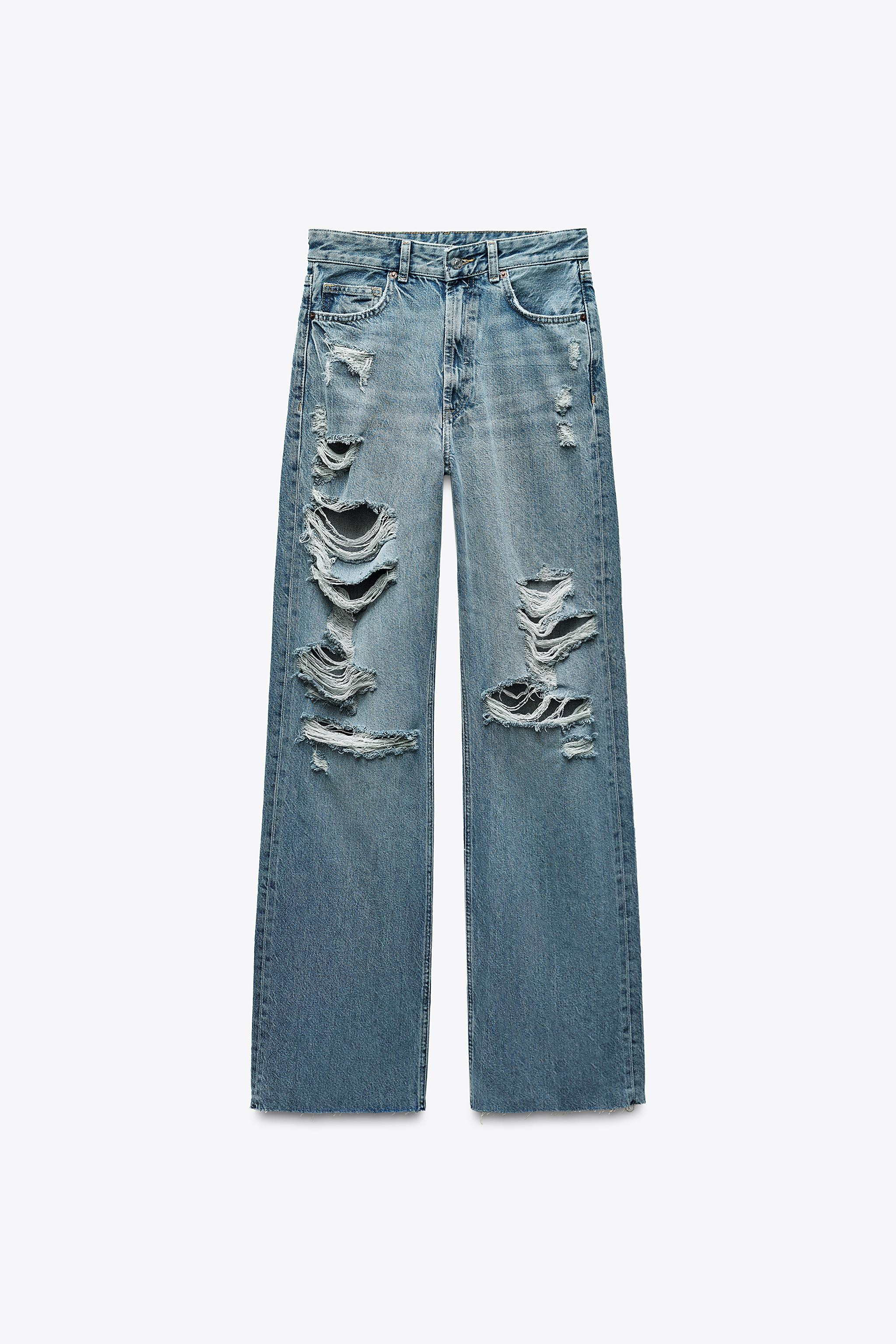 HIGH-WAISTED - WIDE LEG - FULL LENGTHHigh-waisted five pocket jeans in rigid fabric. Belt loops. ... | Zara US