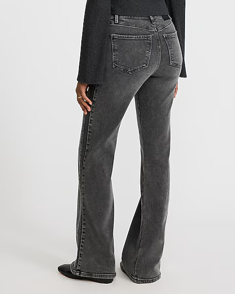 High Waisted Washed Black '70s Flare Jeans | Express
