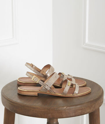Sandales plates dorées les tropéziennes - Accessoires | 1.2.3