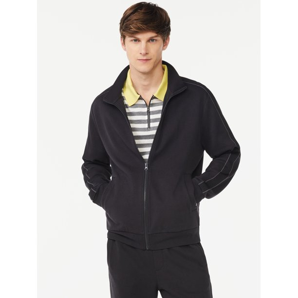 Free Assembly Men's Flat Back Pique Track Jacket - Walmart.com | Walmart (US)