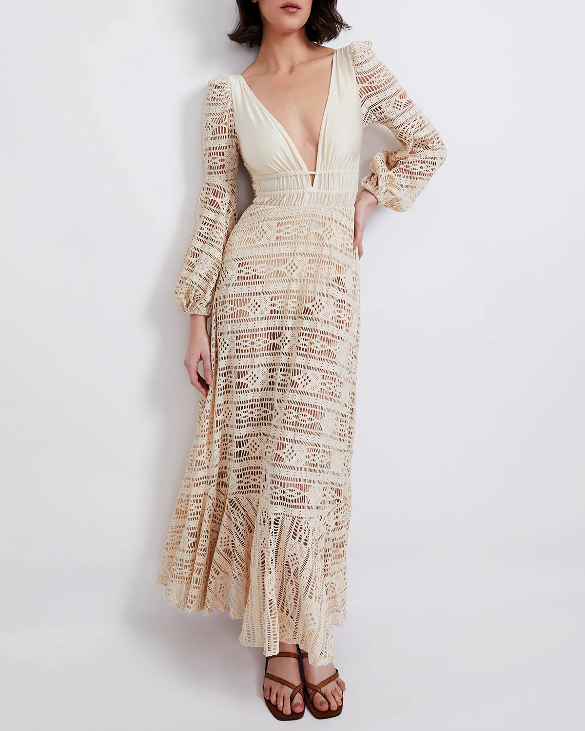 Crochet Deep V-Neck Beach Dress (FINAL SALE) | PatBO