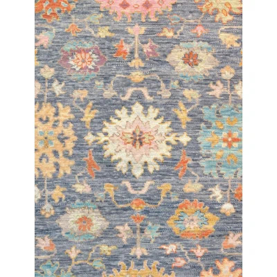 Canvello Oushak Hand-Knotted Wool Blue Area Rug- 8'3" X 10'2 | Wayfair North America