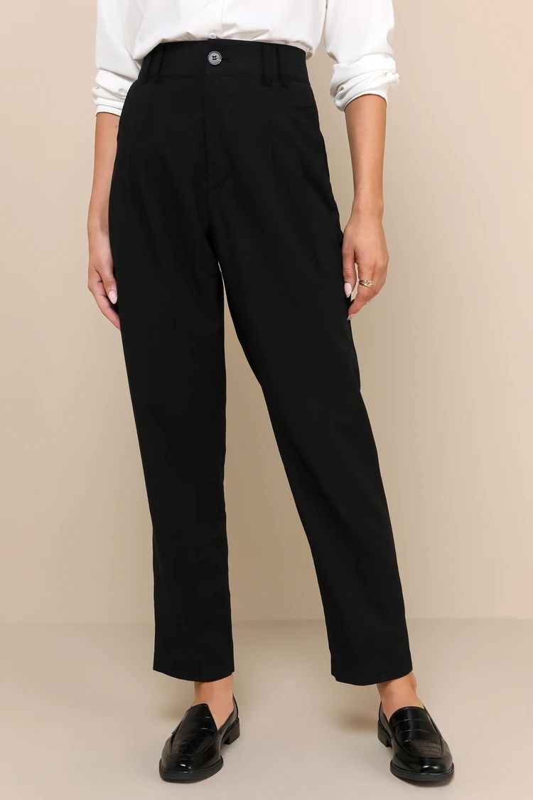 Strictly Business Black High Waisted Trouser Pants | Lulus