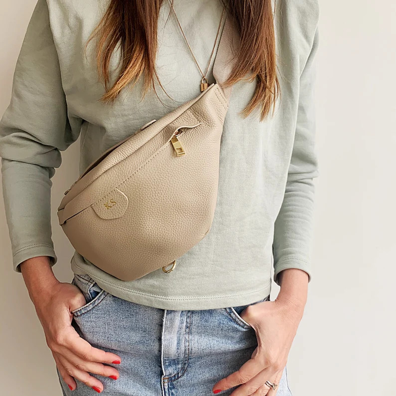 Personalised Leather Bum Bag Available in Stone or Black | Etsy | Etsy (US)
