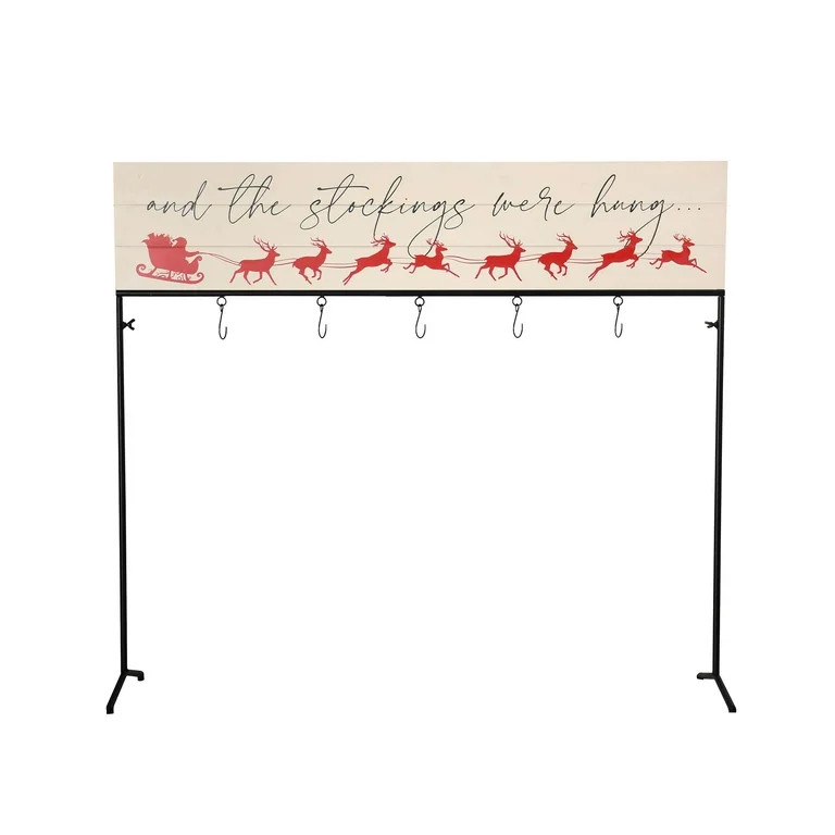 Santa's Sleigh with Reindeer Christmas Stocking Holder Stand, 31", by Holiday Time | Walmart (US)