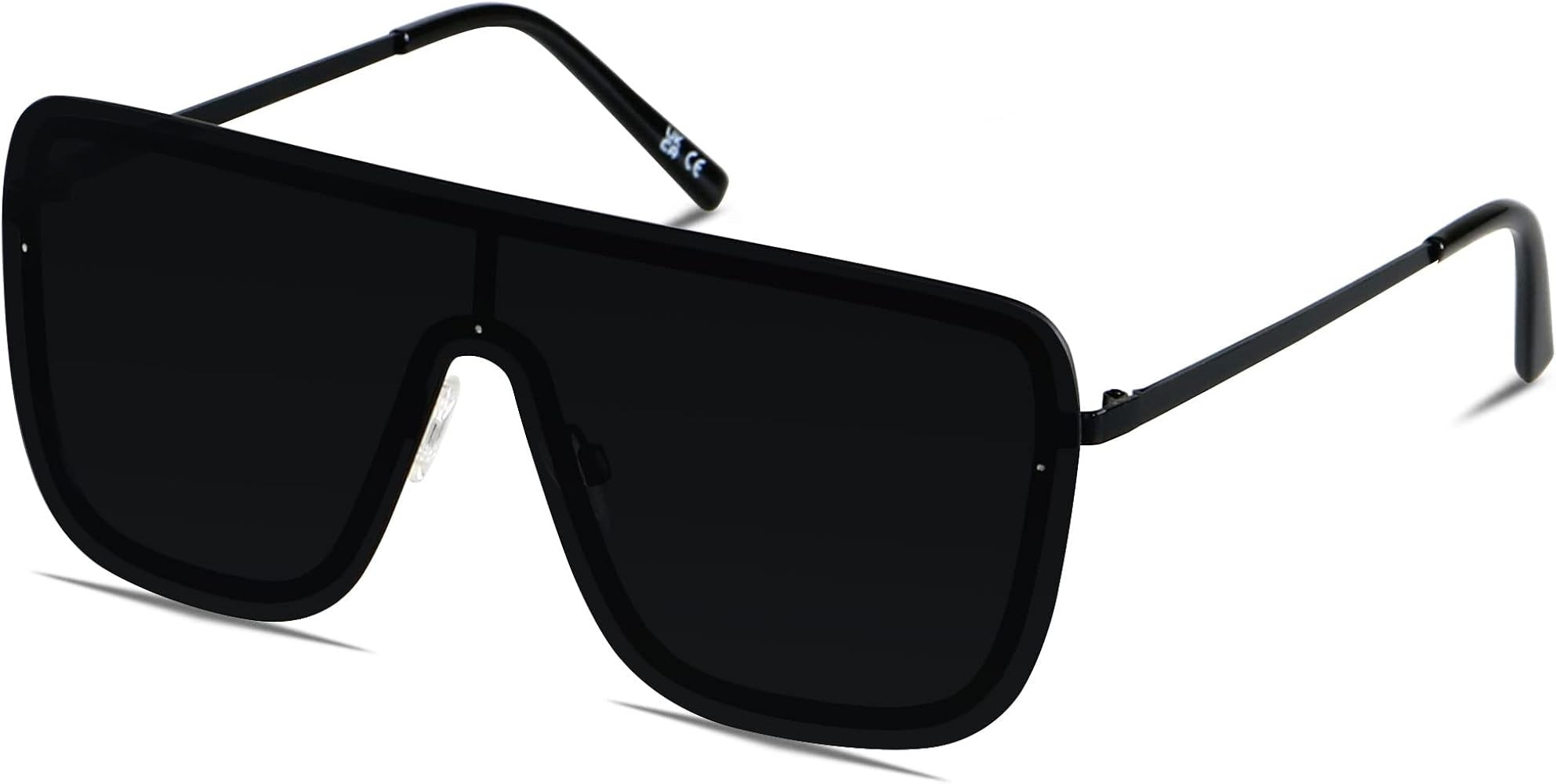 LYZOIT Rimless Oversized Square Sunglasses for Women Men Flat Top Shield Frameless Sun Glasses | Amazon (US)