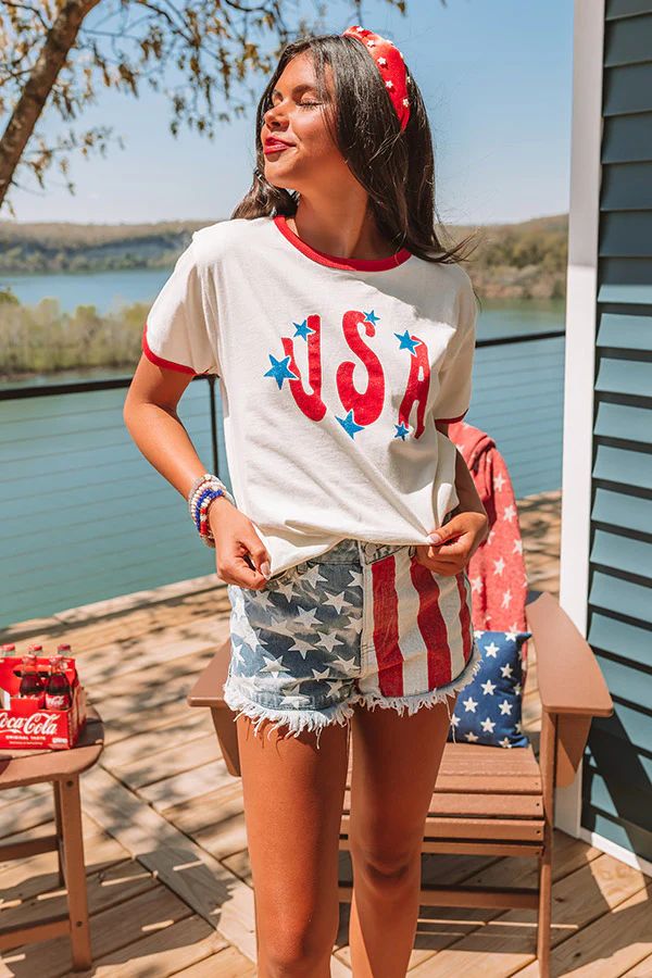 USA Ringer Graphic Tee | Impressions Online Boutique