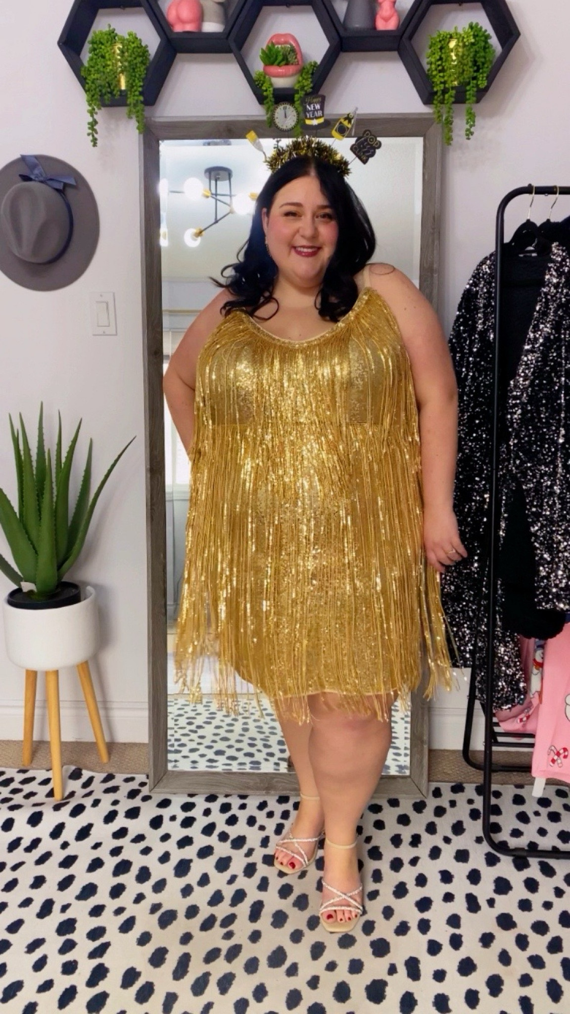 The perfect plus size gold dress for NYE. 

#LTKplussize #LTKHoliday #LTKSeasonal