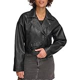 Women's Faux Leather Cropped Moto Jacket | Amazon (US)
