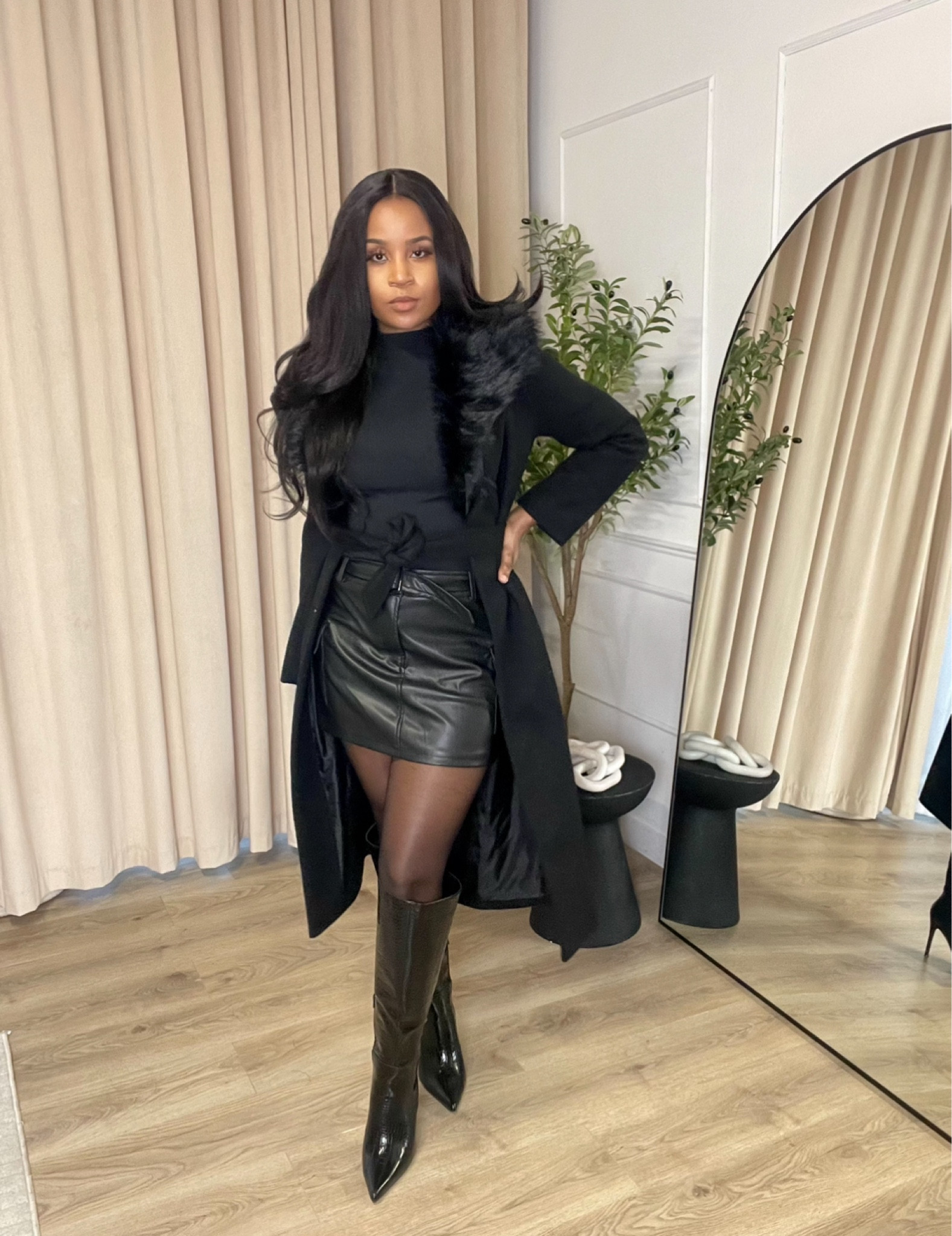 Black Faux Leather Belted Micro curated on LTK