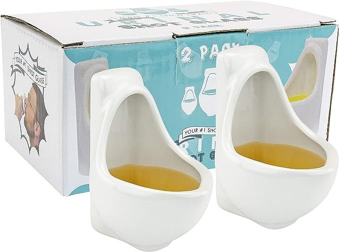 Fairly Odd Novelties Urinal Shot Glasses, Set of 2 Funny Bathroom Humor Gag White Elephant Gift, ... | Amazon (US)