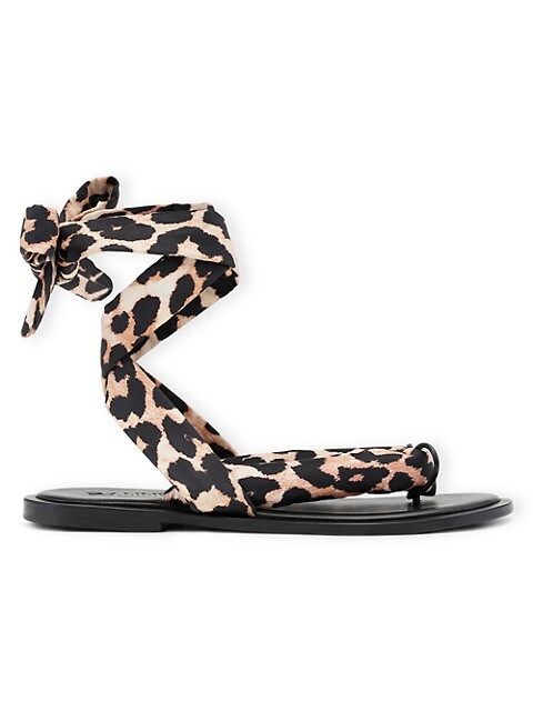 Leopard-Print Recycled Tech Fabric Sandals | Saks Fifth Avenue