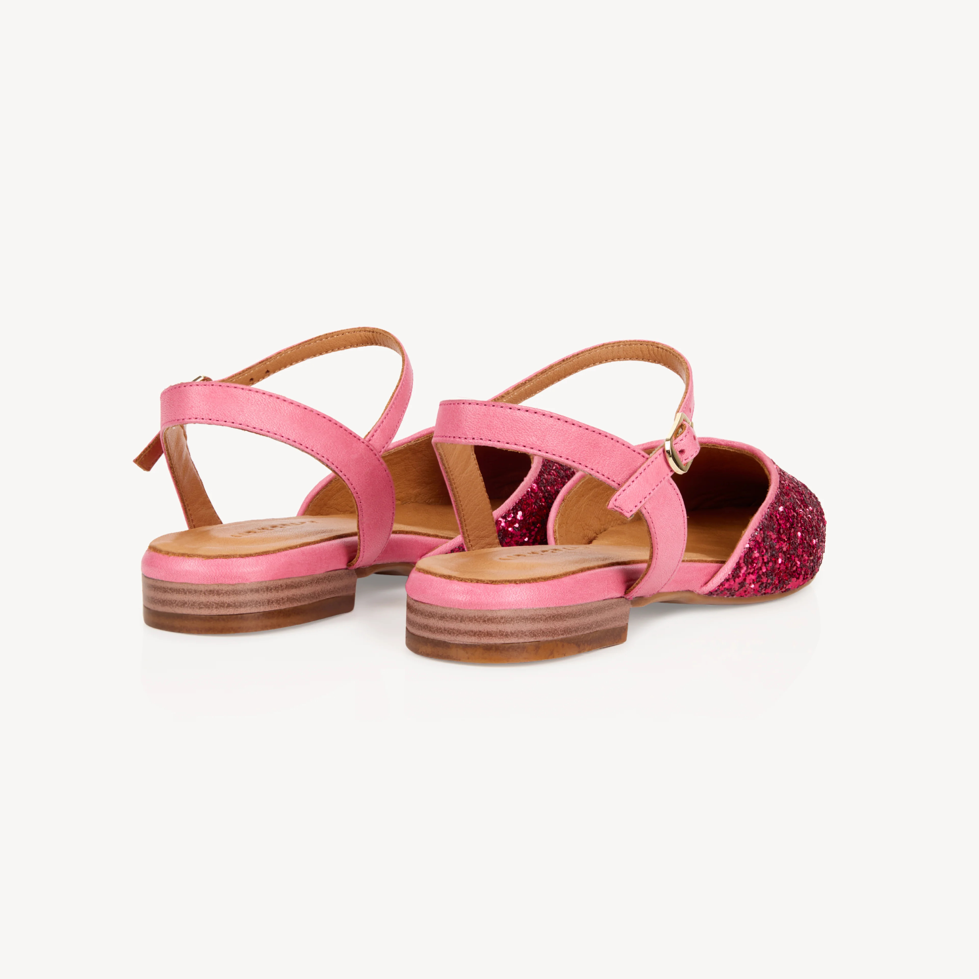 Loulou: Raspberry Glitter Pointed Flats | Air & Grace